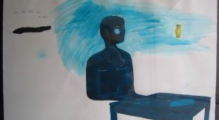 WAHORN András – Green-Blue Table Man